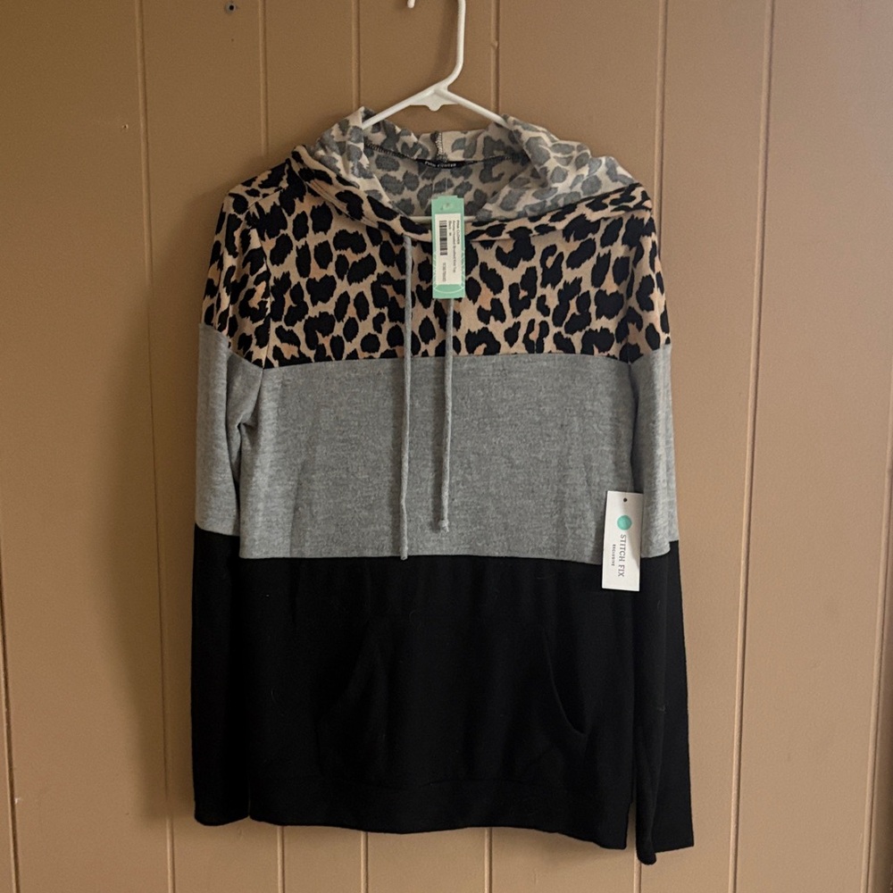 Pink Clover Leopard Print Knit Top